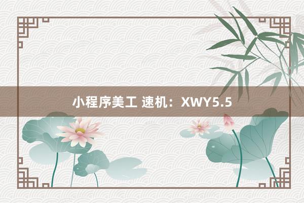 小程序美工 速机：XWY5.5