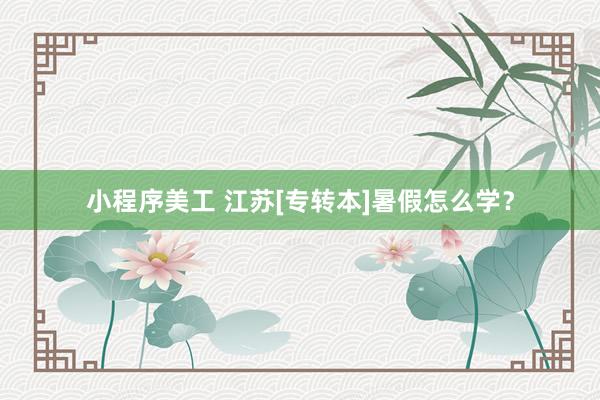 小程序美工 江苏[专转本]暑假怎么学？