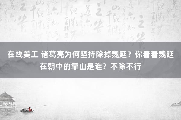 在线美工 诸葛亮为何坚持除掉魏延？你看看魏延在朝中的靠山是谁？不除不行