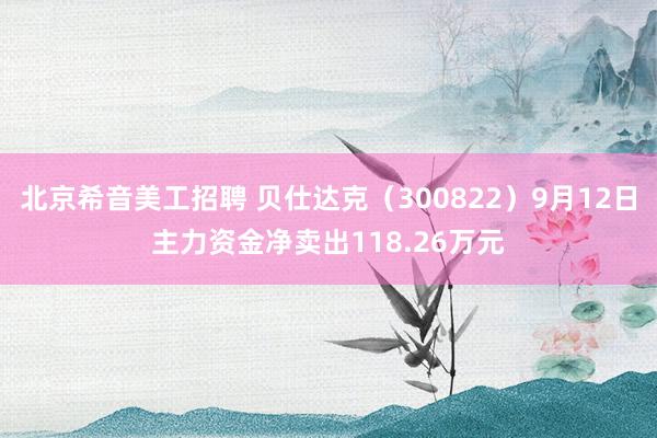 北京希音美工招聘 贝仕达克（300822）9月12日主力资金净卖出118.26万元